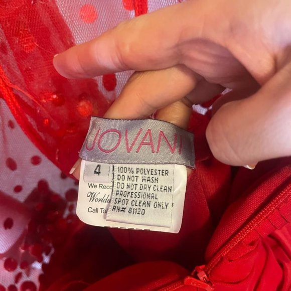 Jovani Red Mini Dress with Crystals Size 4 party birthday homecoming event - Picture 6 of 10